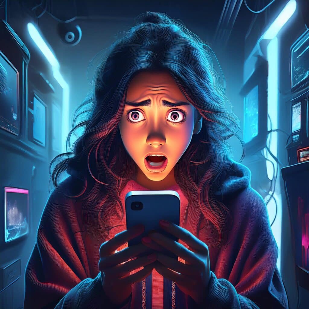mujer estafada por el celular